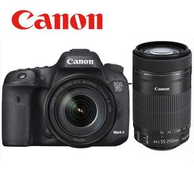 キヤノン Canon EOS 7D Mark II EF-S 18-135mm USM EF-S 55-250mm STM ダブルレンズセット デジタル一眼レフ カメラ 中古