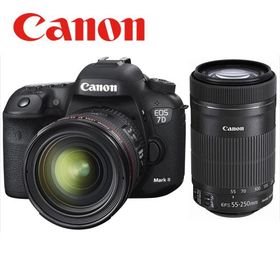キヤノン Canon EOS 7D Mark II EF 24-70mm L IS USM EF-S 55-250mm IS STM ダブルレンズセット デジタル一眼レフ カメラ 中古