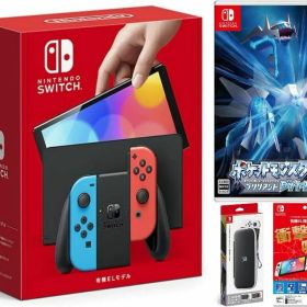 【無料ラッピング対応】Nintendo Switch(有機ELモデル) Joy-Con(L)/(R) ネオン+ ポケットモンスター （ソフト）+ キャリングケース+保護フィルム任天堂スイッチ 本体クリスマスクリスマスラッピングお誕生日