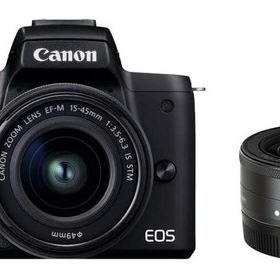 【中古】Canon キヤノン EOS Kiss M2 ダブルレンズキット ブラック