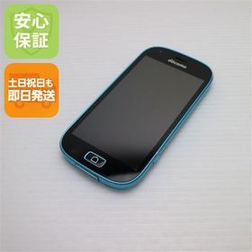 安心保証 良品中古 F-03K らくらくスマートフォン me ブルー 本体 白ロム