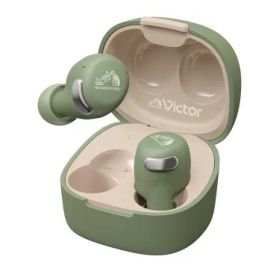JVCケンウッド Victor HA-A30T2-G ワイヤレスイヤホン Bluetooth Ver.5.3 ノイズキャンセリング アプリ対応 マルチポイント 合計27時間再生 マイク付き 小型 軽量 外音取り込み 防水 グリーン