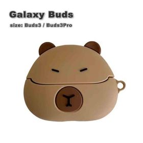 Galaxy ギャラクシー バッズ シリコン カラビナ かわいい キュート カビバラ ケース Buds3 / Buds3 Pro 対応 カバー 送料無料