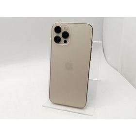 【中古】Apple SoftBank 【SIMロック解除済み】 iPhone 12 Pro Max 128GB ゴールド MGCW3J/A【DS秋葉】保証期間１ヶ月【ランクC】
