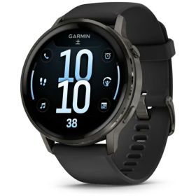 GARMIN｜ガーミン スマートウォッチ Venu 4（ヴェニュー4）45mm AMOLEDディスプレイ【心電図（ECG）アプリ】 Slate / Black 010-03014-30【Suica対応】