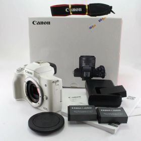 【中古】Canon ミラーレス一眼カメラ EOS Kiss M2 ボディー ホワイト KISSM2WH-BODY