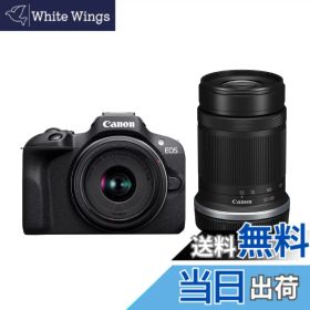 【送料無料】Canon ミラーレス一眼カメラ EOS R100 ダブルズームキット(RF-S18-45+RF-S55-210) ブラック/APS-C/約356g EOSR100-WZK