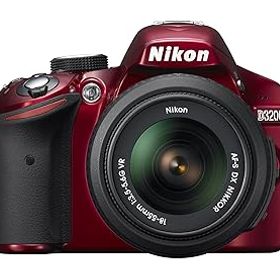 【中古】Nikon デジタル一眼レフカメラ D3200 レンズキット AF-S DX NIKKOR 18-55mm f/3.5-5.6G VR付属 レッド D3200LKRD