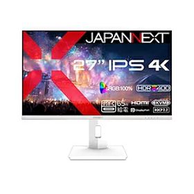 JAPANNEXT USB-C接続 PCモニター ホワイト JN-IPS27U2-HSPC6-W ［27型 /4K(3840×2160） /ワイド /60Hz］ JNIPS27U2HSPC6W