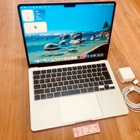 【動作確認済み】 MacBook air 13インチ 2022 アップル Apple M2 8GB 512GB 動画編集可能 カメラ内蔵 ノートPC ノートパソコン SSD搭載 macOSインストール済み 【4123】