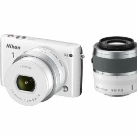 【中古】【非常に良い】Nikon ミラーレス一眼 Nikon1 S2 ダブルズームキット ホワイト S2WZWH