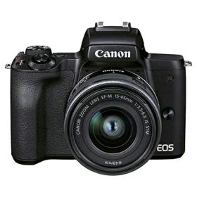 【中古】（新古品） Canon ミラーレス一眼カメラ EOS Kiss M2 標準ズームレンズキット ブラック KISSM2BK-1545
