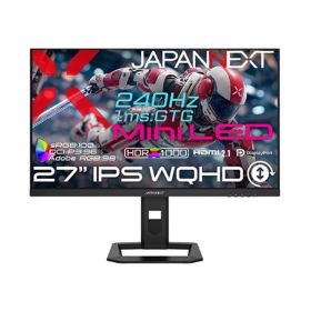 JAPANNEXT 27インチ IPS Mini LEDバックライトWQHDゲーミングモニター HDMI2.1 DP 1ms sRGB：100％ DCI-P3：96％ JN-IPSM27G240Q-HSP