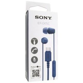 SONY製 Type-C接続 ステレオヘッドホン IER-EX15C (L) ブルー
