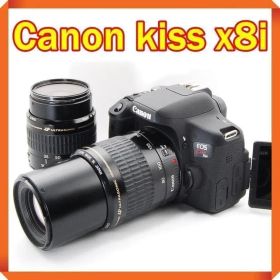 Canon EOS kiss x8i 一眼レフカメラ スマホ転送 ダブルレンズ