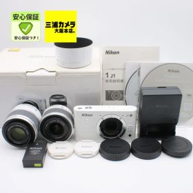 【極上品】 Nikon 1 J1 ダブルズームキット ホワイト 10-30mm + 30-110mm 付属 ミラーレス一眼カメラ #07103130