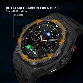 送料無料 galaxy watch 8 Classic 46mm バンド 炭素繊維 一体型 交換用 バンド 炭素繊維カバー バンド プレゼント レザー メンズ galaxy watch 8 44mm バンド ga