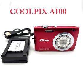 【動作確認済】Nikon COOLPIX A100 レッド 撮影良好 ※液晶変色あり