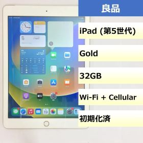 【良品】iPad (第5世代) Wi-Fi + Cellular/32GB/355803083900017