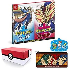 【中古】（プライムデー記念発売） 『ポケットモンスター ソード・シールド』ダブルパック 特別セット オリジナルパスケース(リールストラップ付)同梱)&(家庭用ゲームソフト)