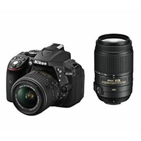 Nikon デジタル一眼レフカメラ D5300 ダブルズームキット ブラック 2400万画素 3.2型液晶 D5300WZBK(デジタル一眼)