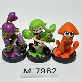 M7962 ●中古 美品 即決●amiibo ボーイパープル ガールライムグリーン イカオレンジ セット(限定色 限定カラー アミーボ スプラトゥーン)
