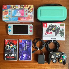 ニンテンドースイッチ(Nintendo Switch)のNintendo Switch Lite 本体とソフト2本とコントローラー 中古(家庭用ゲーム機本体)