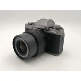 【中古】FujiFilm FUJIFILM X-T100 レンズキット ダークシルバー【ECセンター】保証期間1ヶ月【ランクA】