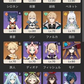 原神 夜蘭完凸垢 遺物厳選済み