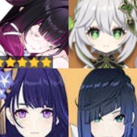 激安<原神>★5×4 コロンビーナ➕雷電將軍➕ナヒーダ➕夜蘭