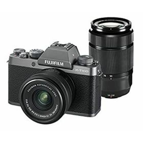 FUJIFILM ミラーレス一眼カメラ X-T100ダブルズームレンズキット ダークシルバー X-T100WZLK-DS(ミラーレス一眼)