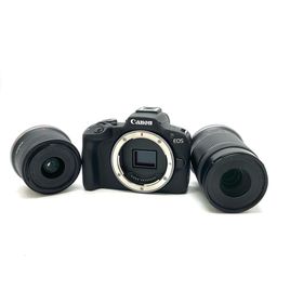 キヤノン(Canon)の【全額返金保証】【最速発送】Canon デジタル一眼 EOS R50 ダブルズームキット ブラック 美品 動作確認済(ミラーレス一眼)