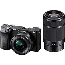 ソニー ミラーレス一眼 α6400 ダブルズームレンズキット SELP1650 F3.5-5.6+SEL55210 F4.5-6.3 SEL55210 ブラック ILCE-6400Y B【望遠レンズ付