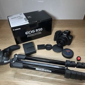 【限定】Canon EOS R50★Manfrotto三脚＆電池2個＆SD付★