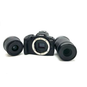 【全額返金保証】【最速発送】Canon デジタル一眼 EOS R50 ダブルズームキット ブラック 美品 動作確認済