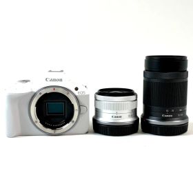 キヤノン Canon EOS R50 ダブルズームキット ホワイト デジタル ミラーレス 一眼カメラ 【中古】