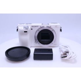 ソニー(SONY)の【美品】SONY α6000 ボディ ホワイト ミラーレス一眼(ミラーレス一眼)