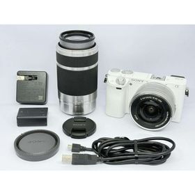 ソニー(SONY)の⭐️SONY α6000 ミラーレス一眼 ダブルズームレンズキット ホワイト⭐️(ミラーレス一眼)