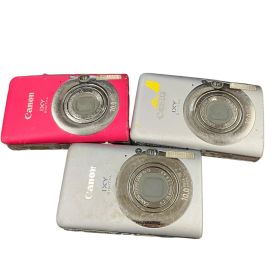 118011 動作未確認 canon キャノン デジタルカメラ IXY DIGITAL 110 IS PC1355 ピンク/シルバー 3点まとめ売り