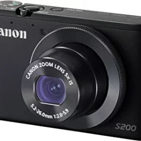 【中古】Canon デジタルカメラ PowerShot S200(ブラック) F値2.0 広角24mm 光学5倍ズーム PSS200(BK)