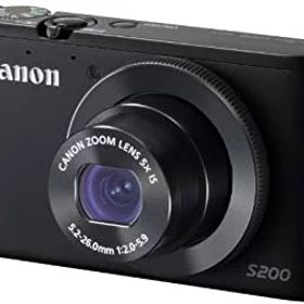 【中古】Canon デジタルカメラ PowerShot S200(ブラック) F値2.0 広角24mm 光学5倍ズーム PSS200(BK)