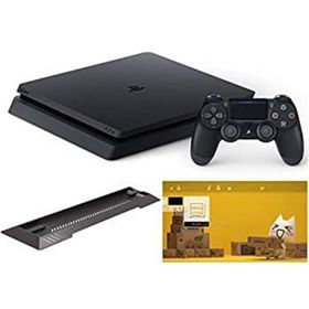 【中古】PlayStation 4 ジェット・ブラック 500GB (CUH-2200AB01)アンサー PS4用縦置きスタンド 付 & オリジナルカスタムテーマ 配信(家庭用ゲーム機本体)