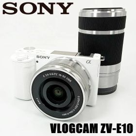 ソニー SONY VLOGCAM ZV-E10 ダブルズームレンズキット ホワイト ミラーレス カメラ 中古