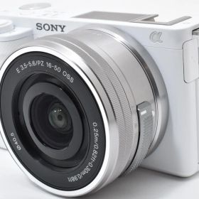 ソニー ミラーレス SONY VLOGCAM ZV-E10K パワーズームレンズキット ホワイト 中古 美品 Wi-Fi ＆ Bluetooth搭載 新品SDカード付き 届いてすぐに使える 長期保証