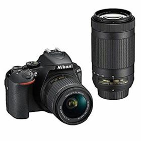 【中古】Nikon デジタル一眼レフカメラ D5600 ダブルズームキット ブラック D5600WZBK(デジタル一眼)