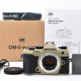 ショット数1200回 極上品 OM SYSTEM OM-5 Mark II ボディ サンドベージュ 元箱付き ARYM5767#1218