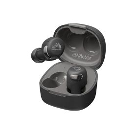 【新品】 JVCケンウッド Victor HA-A30T2-B ワイヤレスイヤホン Bluetooth Ver.5.3 ノイズキャンセリング アプリ対応 マルチポイント 合計27時間再生 マイク付き 小型 軽量 外音取り込み 防水 ブラック 1