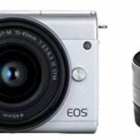 【中古】「非常に良い」Canon ミラーレス一眼カメラ EOS M200 ダブルレンズキット ホワイト EOSM200WH-WLK