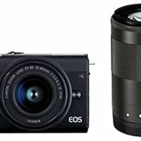 【中古】(非常に良い)Canon ミラーレス一眼カメラ EOS M200 ダブルズームキット ブラック EOSM200BK-WZK