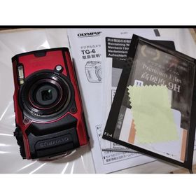 オリンパス(OLYMPUS)の強化ガラス 付き OLYMPUS Tough TG-6 RED デジタルカメラ(コンパクトデジタルカメラ)
